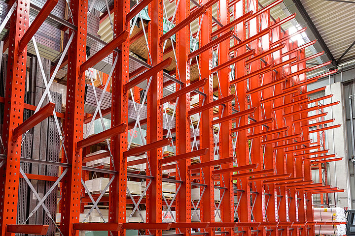 cantilever racking for building material